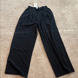 HALARA Black Pants with White Stitching